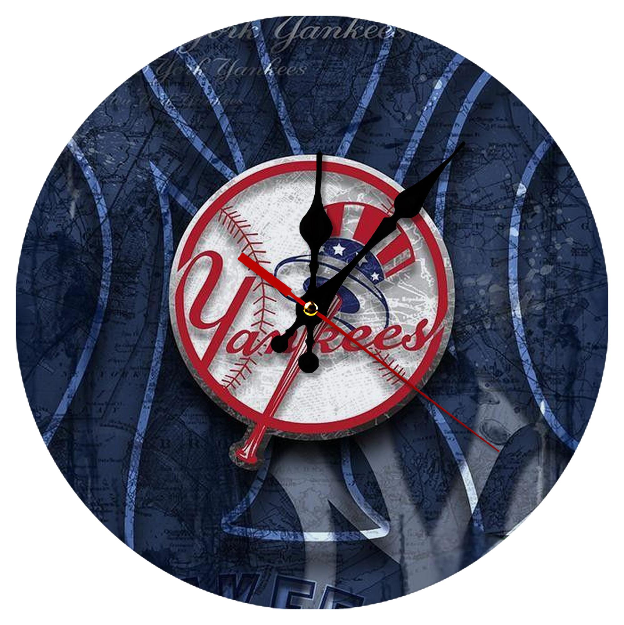 New York Yankees 190 Silent Round Wall Clock – Modern & Stylish DIY Design, Durable Wood Construction, Easy To Install – Perfect For Office, Bedroom, Living Room, And More